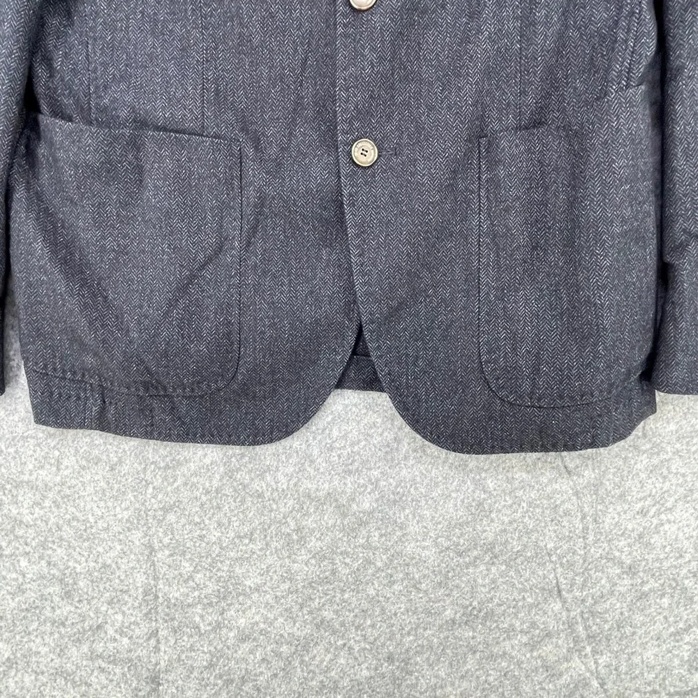 Corneliani CC Collection Blazer Men US 40R EU50 Gray Herringbone Wool Blend Coat